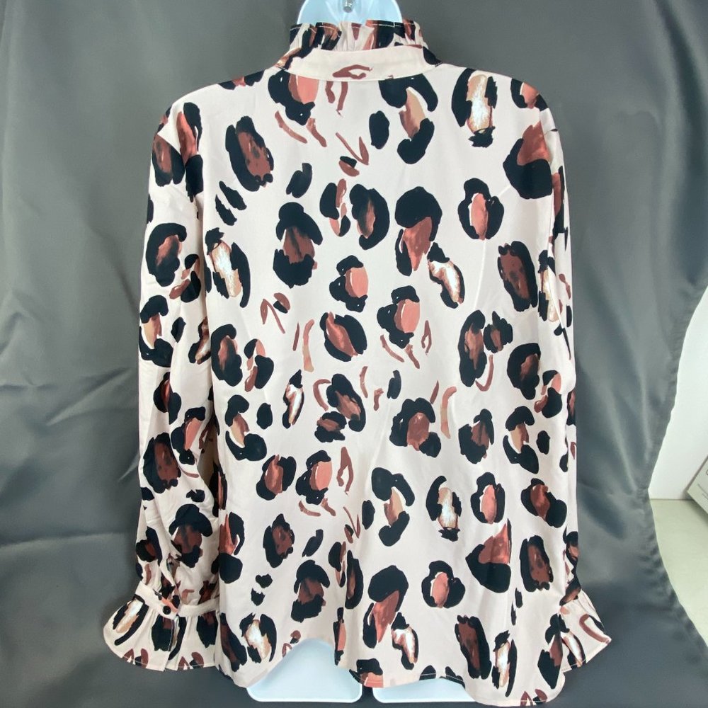 Eloquii Frankie Button Down Blouse In Panthera An… - image 6